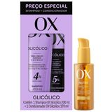Kit Ox 4% Glicólico Shampoo + Condicionador + Óleo Capilar Nutritivo 120ml