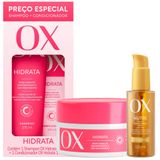 Kit Ox Hidrata Shampoo + Condicionador + Máscara 300g + Óleo Capilar Nutritivo 120ml