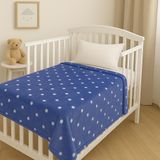 Cobertor De Berço Toque De Seda Poá 90x110cm - Azul/branco