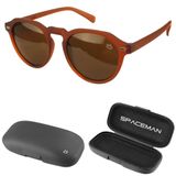 Oculos Sol Proteção Uv Vintage Verão Casual Masculino + Case Marrom Estiloso Acetato Lentes Pretas