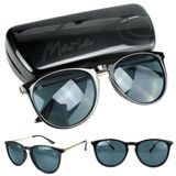 Oculos Sol Feminino Redondo Preto + Case Exclusivo Estiloso Qualidade Premium Moda Original