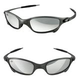 Oculos Sol Metal Lupa Mandrake Cinza Proteção Uv Juliet + Case Estiloso Prata Cromado Todo Metal