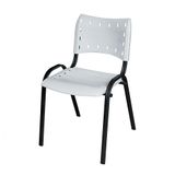 Cadeira Iso Base Preto Igreja, Escola, Escritório - Branco Kit 1 Peça