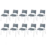Cadeira Iso Base Branco Igreja, Escola, Escritório - Cinza Kit 10 Peças