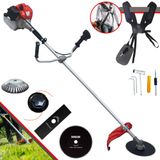 Roçadeira Anmax Cg430p-tb À Gasolina 43cc 2hp 5 Em 1 Com Carretel Nylon + Lâmina 2 Pontas + Lâmina 3 Pontas + Lâmina 80 Dentes + Escova 38 Cerda