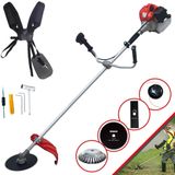Roçadeira Aparador De Grama À Gasolina Anmax Cg430p-tb 43cc 2hp 9.000rpm + Lâmina 3 Pontas + Lâmina 80 Dentes + Escova De Aço 38 Cerdas