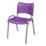 Cadeira Iso Base Cinza, Igreja, Escola, Escritório -violeta Kit 1 Peça