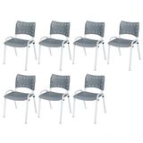 Cadeira Iso Base Branco Igreja, Escola, Escritório - Cinza Kit 7 Peças