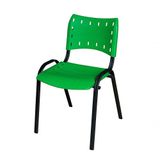 Cadeira Iso Base Preto Igreja, Escola, Escritório - Verde - Kit 1 Peça