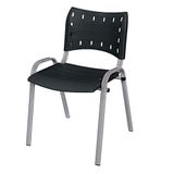 Cadeira Iso Base Cinza, Igreja, Escola, Escritório - Preto Kit 1 Peça
