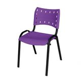 Cadeira Iso Base Preto Igreja, Escola, Escritório - Violeta Kit 1 Peça