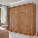 Guarda-roupa Casal 2 Portas De Correr 243cm 100% Mdf Marsala Espresso Móveis Cinamomo