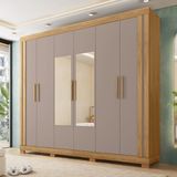 Guarda-roupa Casal 6 Portas 2 Gavetas Eden Lamina Mel/cacao