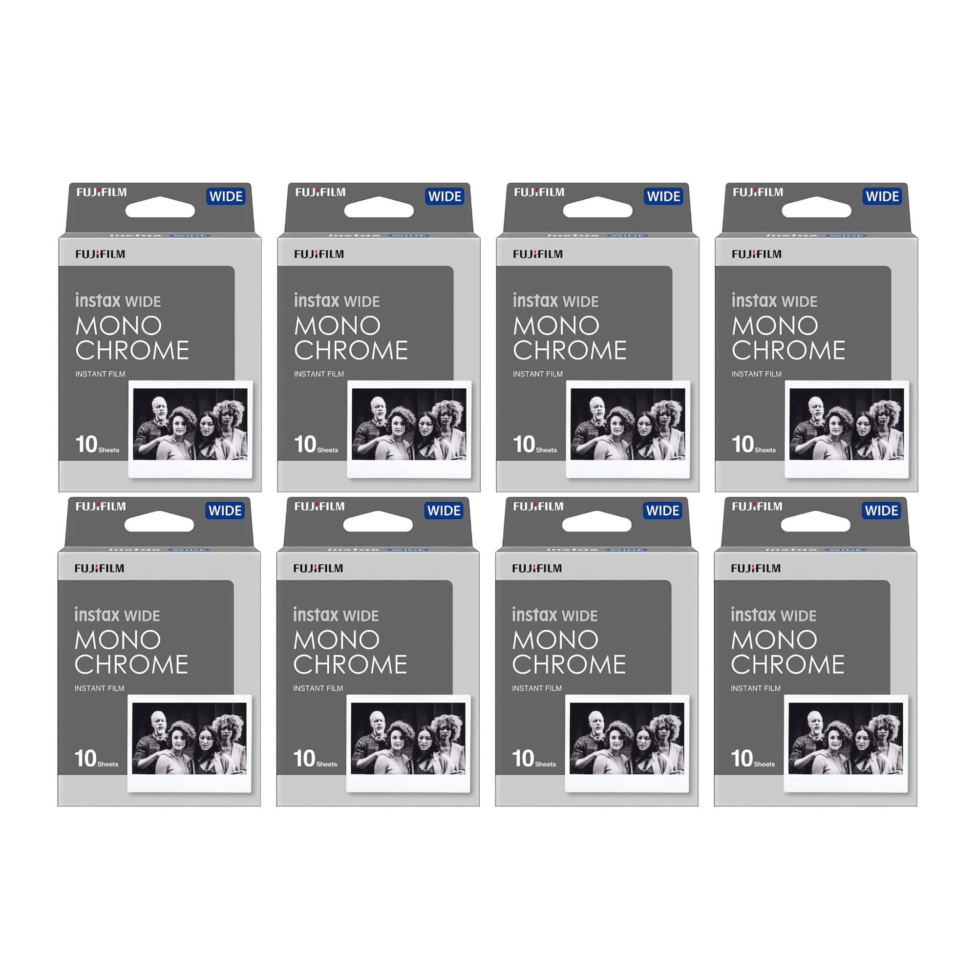 Filme Fujifilm Instax Wide Monochrome, Pacote Com 10 Folhas X 8