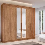 Guarda-roupa Casal 6 Portas Com 4 Espelhos E 6 Gavetas 234cm 100% Mdf Boston Espresso Móveis Cinamomo