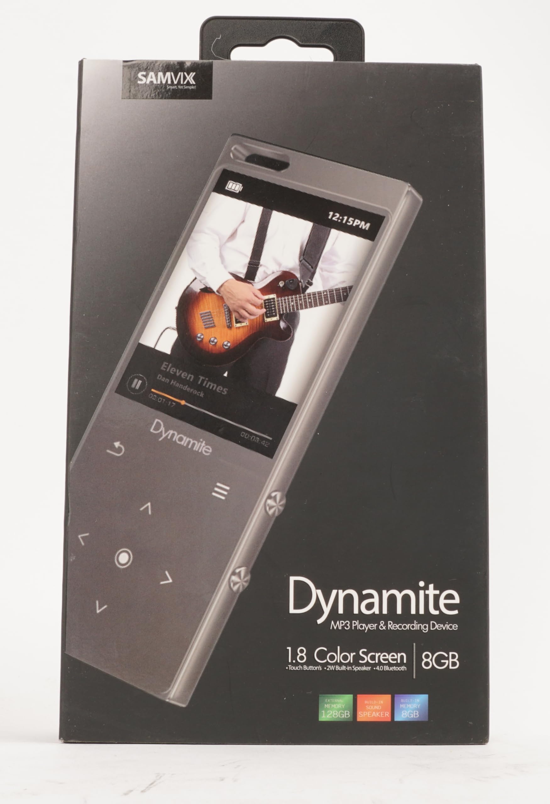 Leitor Mp3 Samvix Dynamite 8gb Com Bluetooth, Gravador De Voz