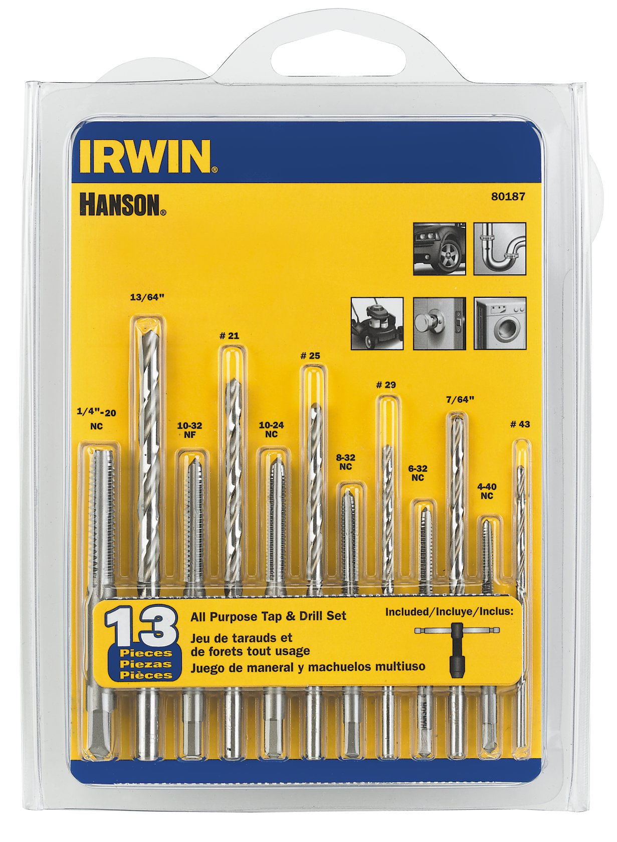 Conjunto De Bits Irwin Tools Hanson 80187 Multiuso Com Torneira De 13 Peças
