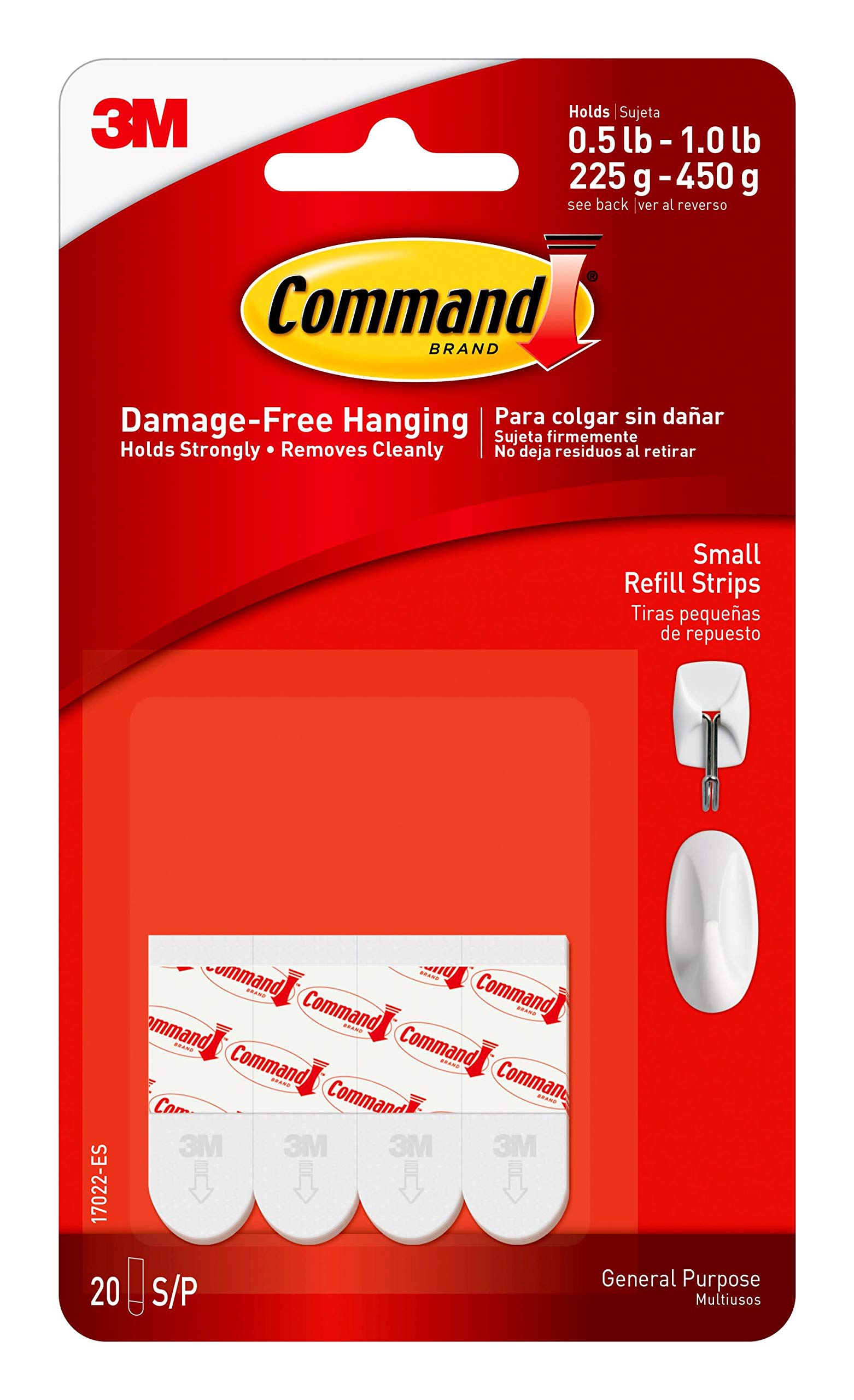 Tiras Adesivas Command Small Refill 20 Tiras Brancas