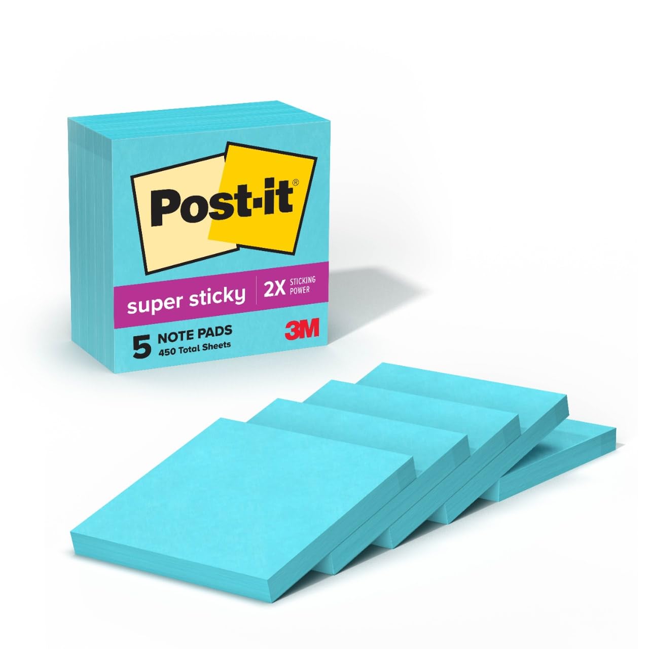 Sticky Notes Post-it Super Sticky 3 X 3 Polegadas 5 Almofadas Aqua
