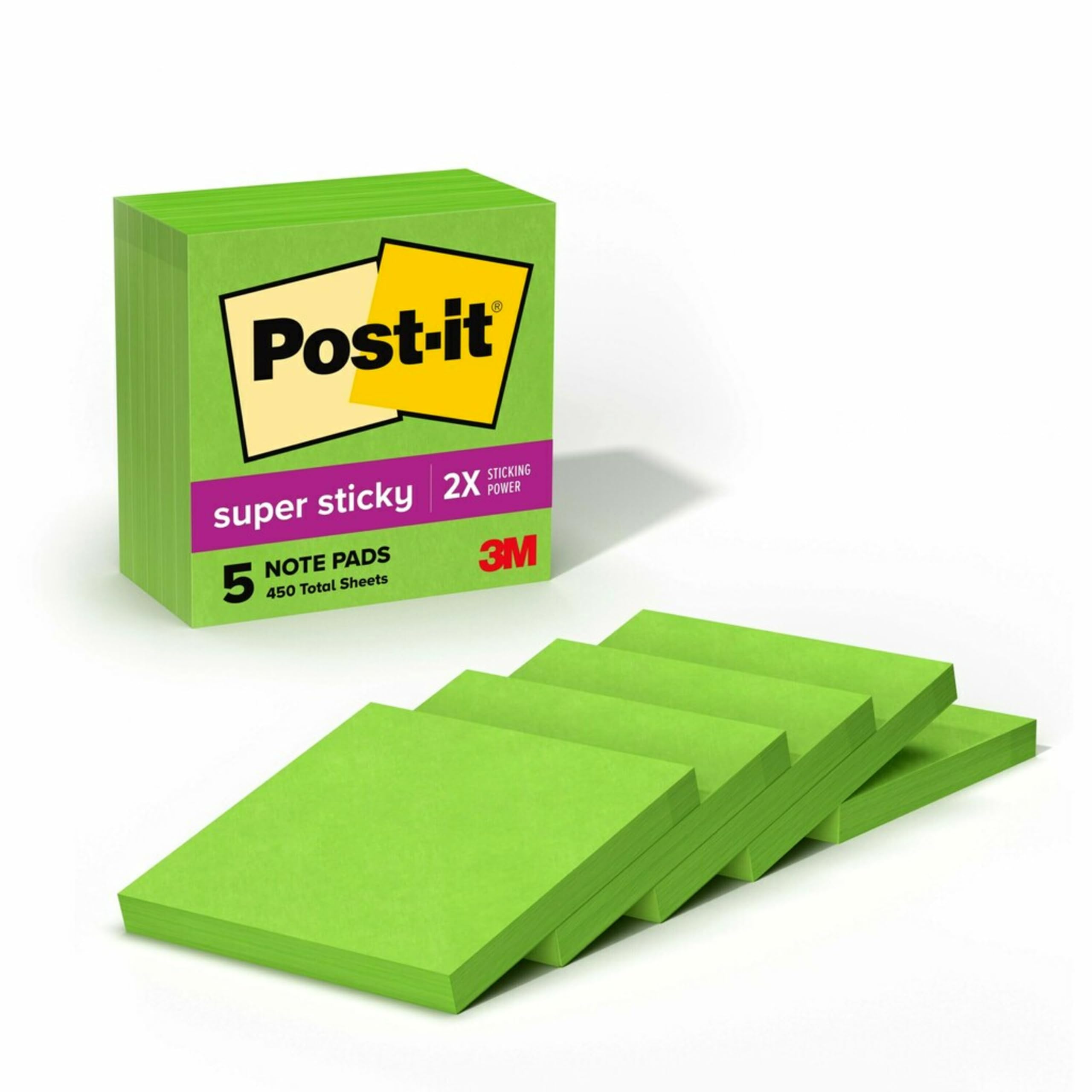 Sticky Notes Post-it Super Sticky 3x3 Polegadas Verde Limão X5