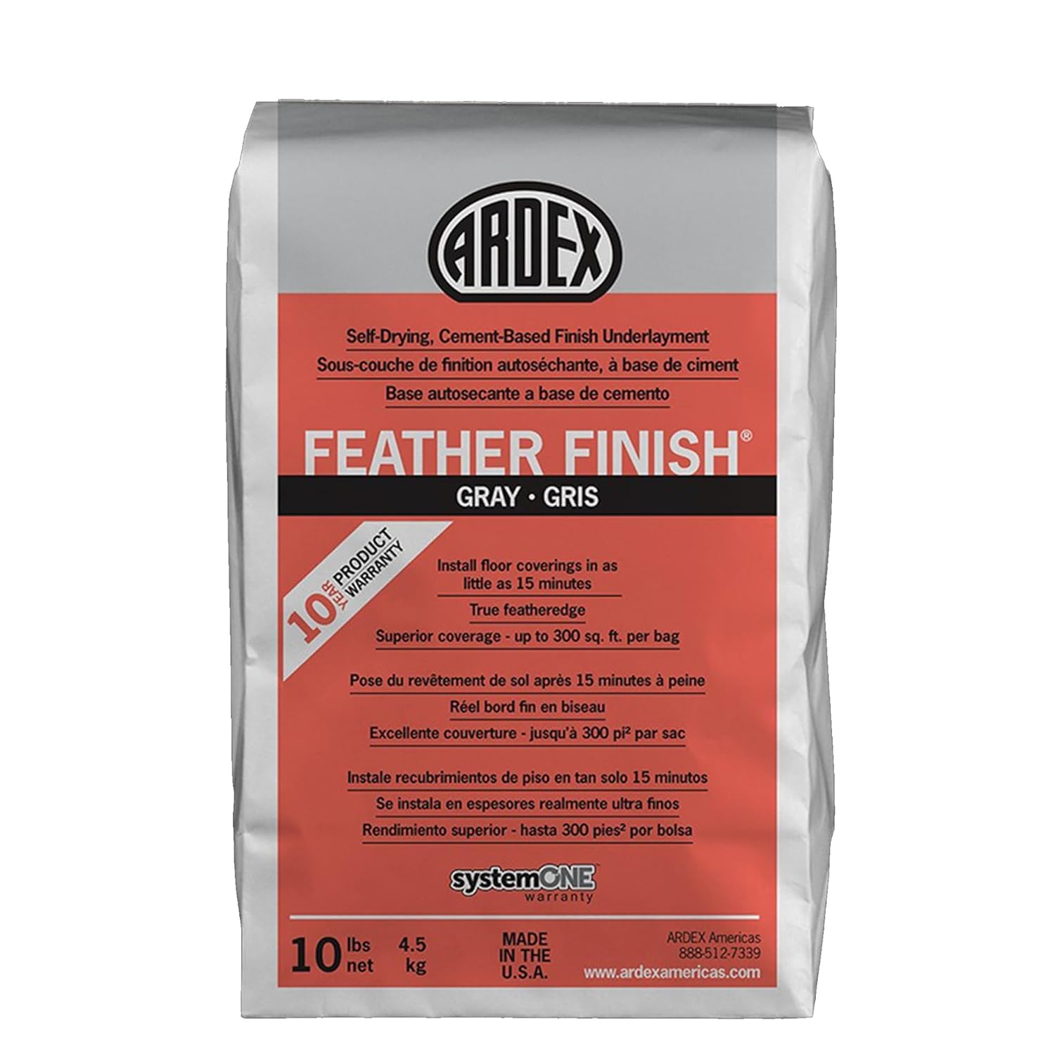 Bolsa Underlayment Ardex Feather Finish Cement De 4,5 Kg