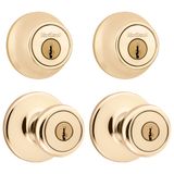 Fechadura De Porta Kwikset 242 Tylo Entry Knob E Deadbolt Brass