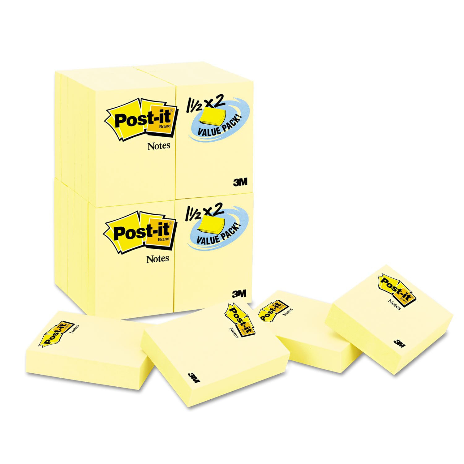 Pacote Econômico Post-it Notes 3m Com 24 Almofadas De 1,5 Cm X 2 Cm Amarelas