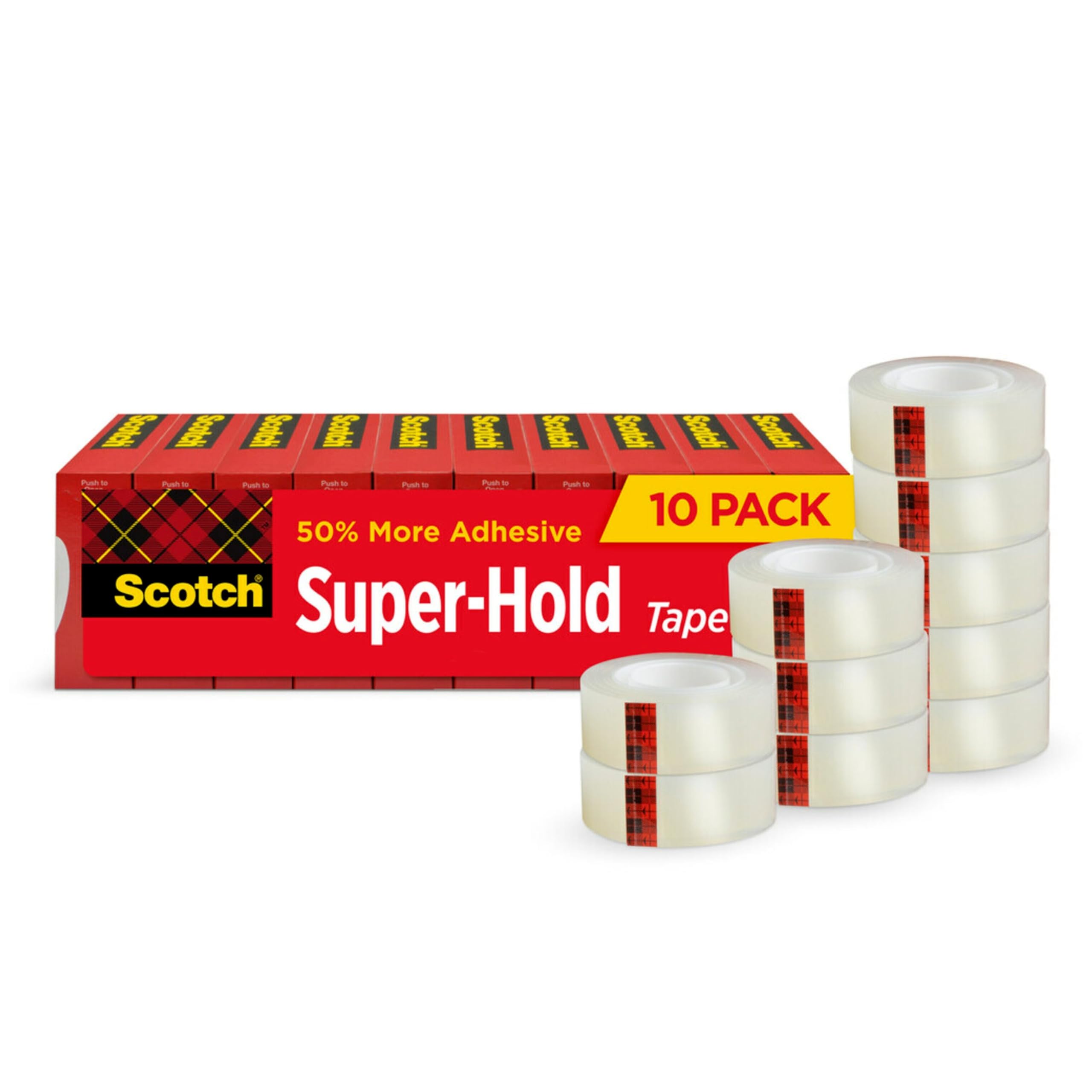 Fita Adesiva Super-hold 10 Rolos 3/4 Polegadas X 1000 Polegadas Transparente