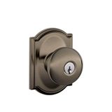 Fechadura De Entrada Com Chave Schlage Plymouth Knob Antique Pewter