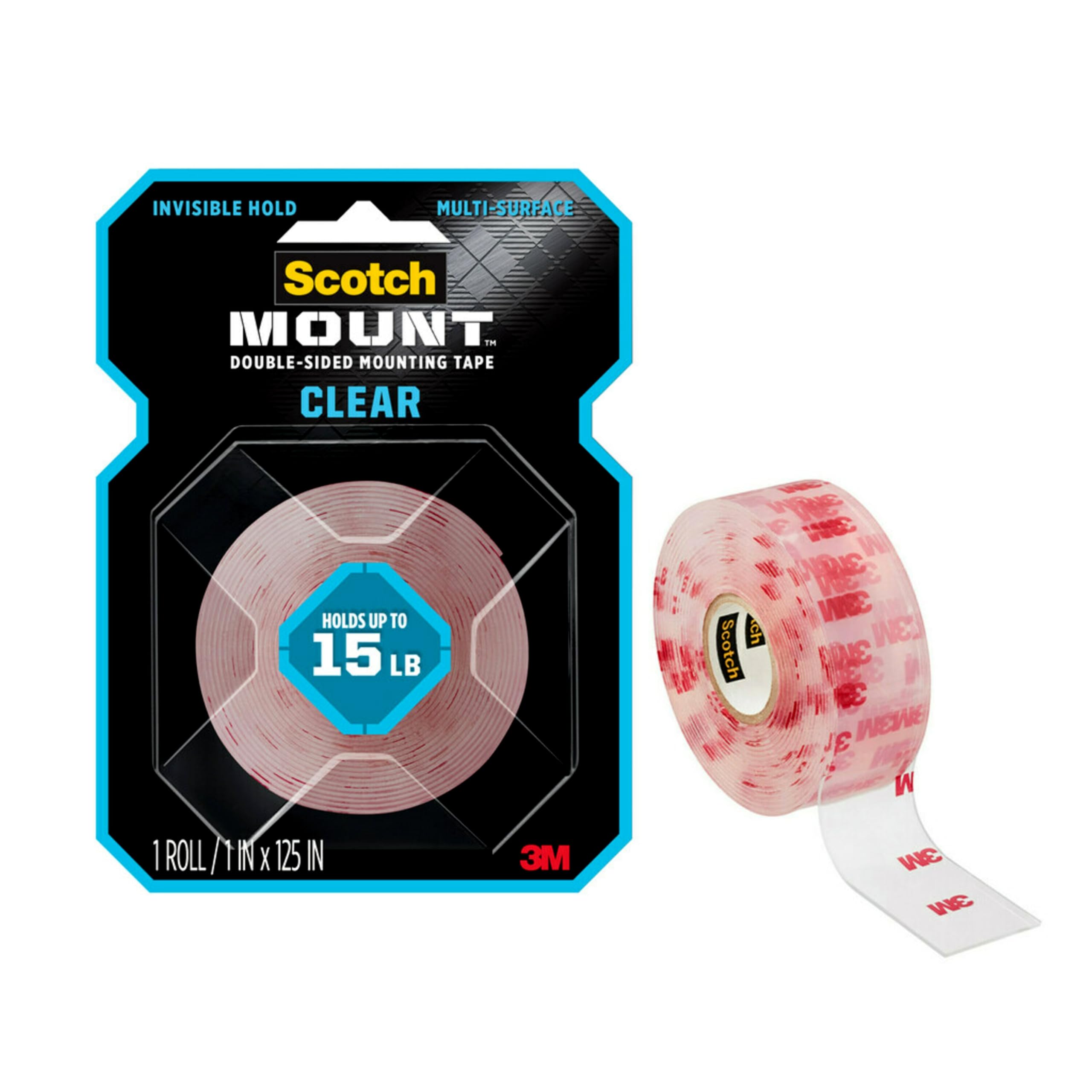 Fita Dupla Face Scotch Clear Mounting 1 Polegada X 3,17 M 7 Kg