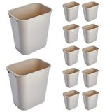 Cesta De Lixo Rubbermaid Commercial, Pacote Com 12 Unidades De Plástico Bege De 12,3 Litros