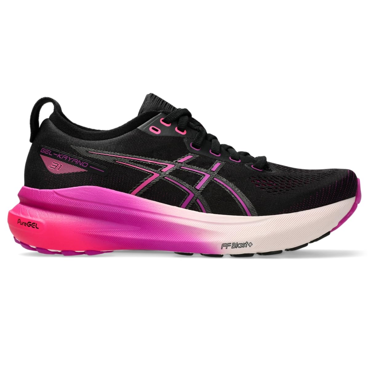 Tênis De Corrida Asics Gel-kayano 31 Femininos Preto/magenta Ousado