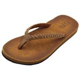 Vestido Feminino Sandals Flojos Sky Em Couro Sintético Trançado Bronzeado