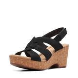 Sandália Clarks Giselle Beach Feminina Preta Nobuck Wedge 10us