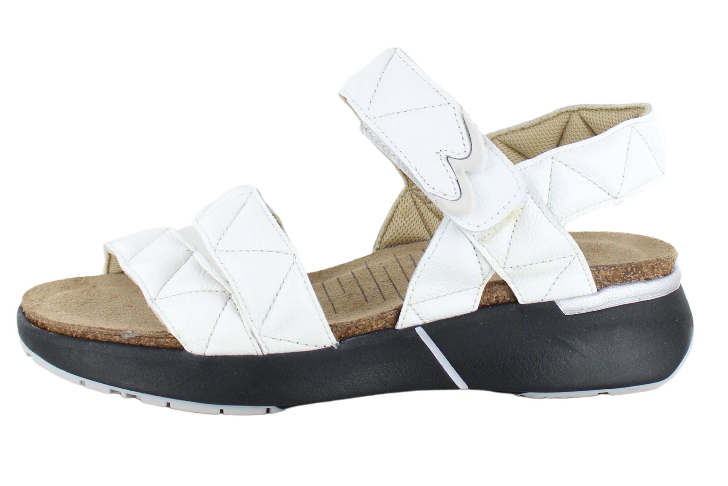 Sandálias Femininas Naot Kayla Com Suporte De 3 Alças Em Couro Branco Macio