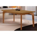 Mesa De Sala Jantar Londrina C/ Tampo Madeirado C/ Canto Curvo 120x80cm Naturale/naturale - Rufato