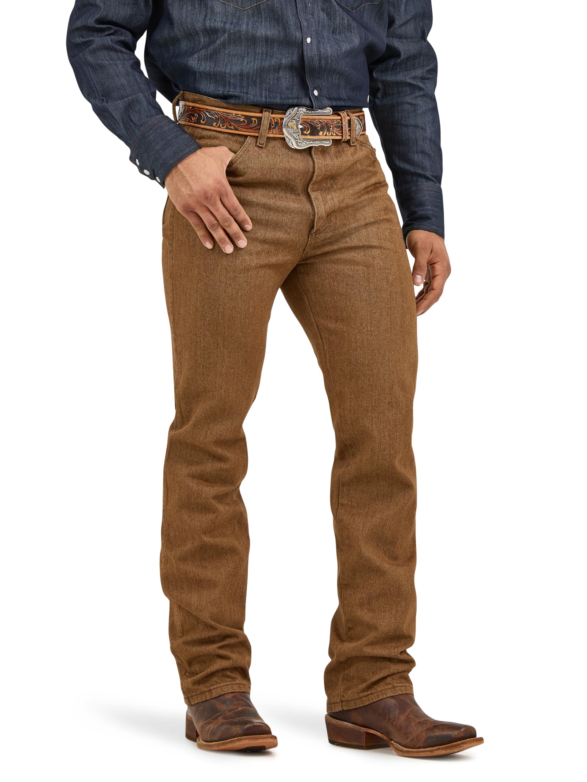 Jeans Wrangler Cowboy Cut Slim Fit Para Homens Pretos 32 L X 36 L