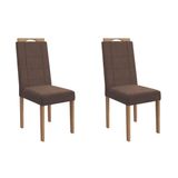 Cadeira Sala De Jantar Flora 2cad150 Madeirado Kit 2 Un Carvalho/suede Capuccino - Kappesberg