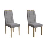 Cadeira Sala De Jantar Flora 2cad150 Madeirado Kit 2 Un Carvalho/suede Cinza - Kappesberg