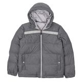 Jaqueta The North Face Teen Forester Lowel Peak, Reversível, Isolada Em Plumas, Tnf, Cinza Médio, Urze Para Crianças