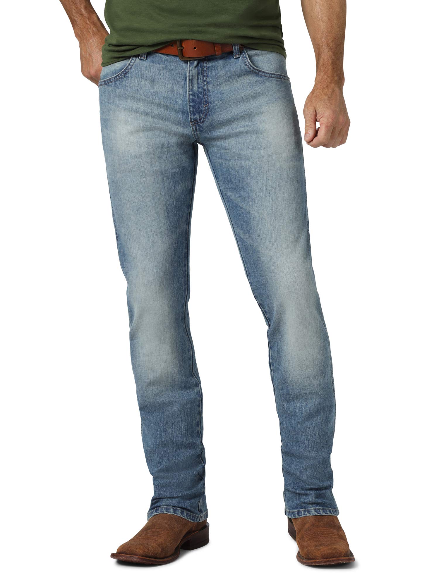 Jeans Wrangler Masculinos, Retrô, Slim Fit, Perna Reta, Jacksboro