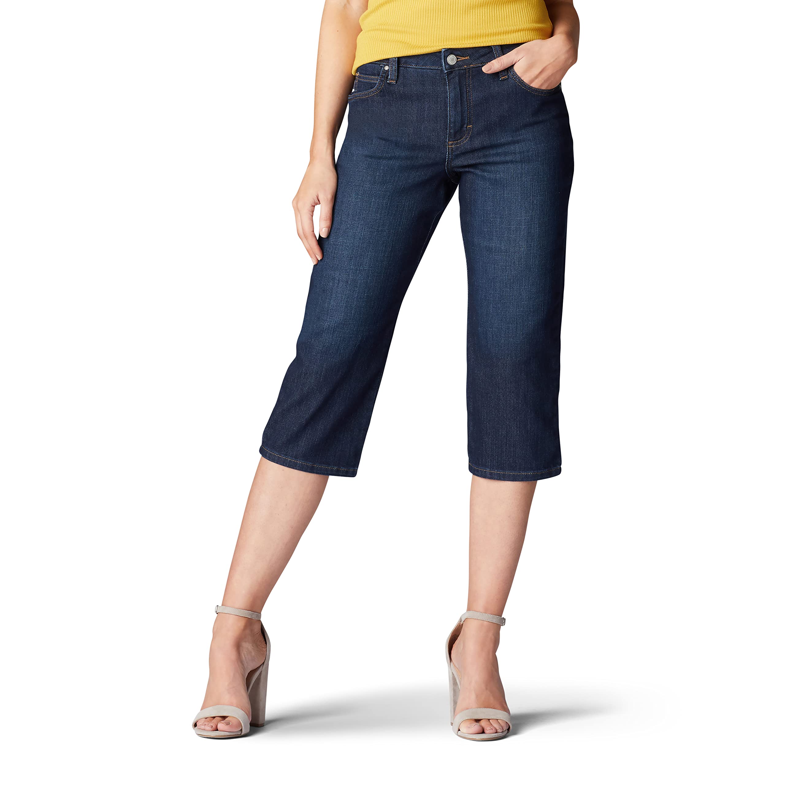 Pacote Feminino Capri Jean Lee Com Ajuste Descontraído