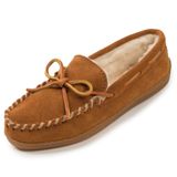 Chinelos Femininos Minnetonka, Sola Dura, Marrons, Forrados, Tamanho 5w