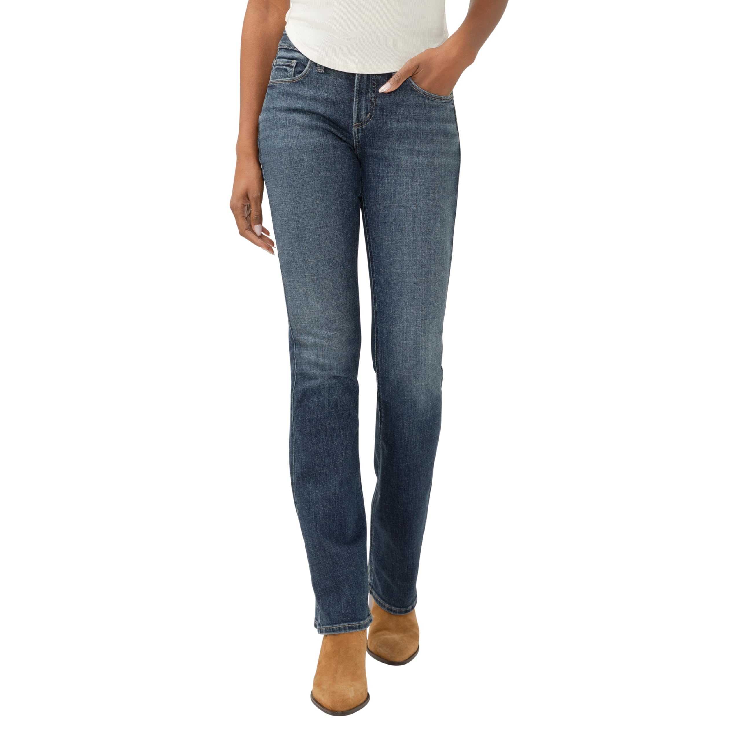 Jeans Silver Jeans Co. Bota Feminina Suki Slim De Cintura Média