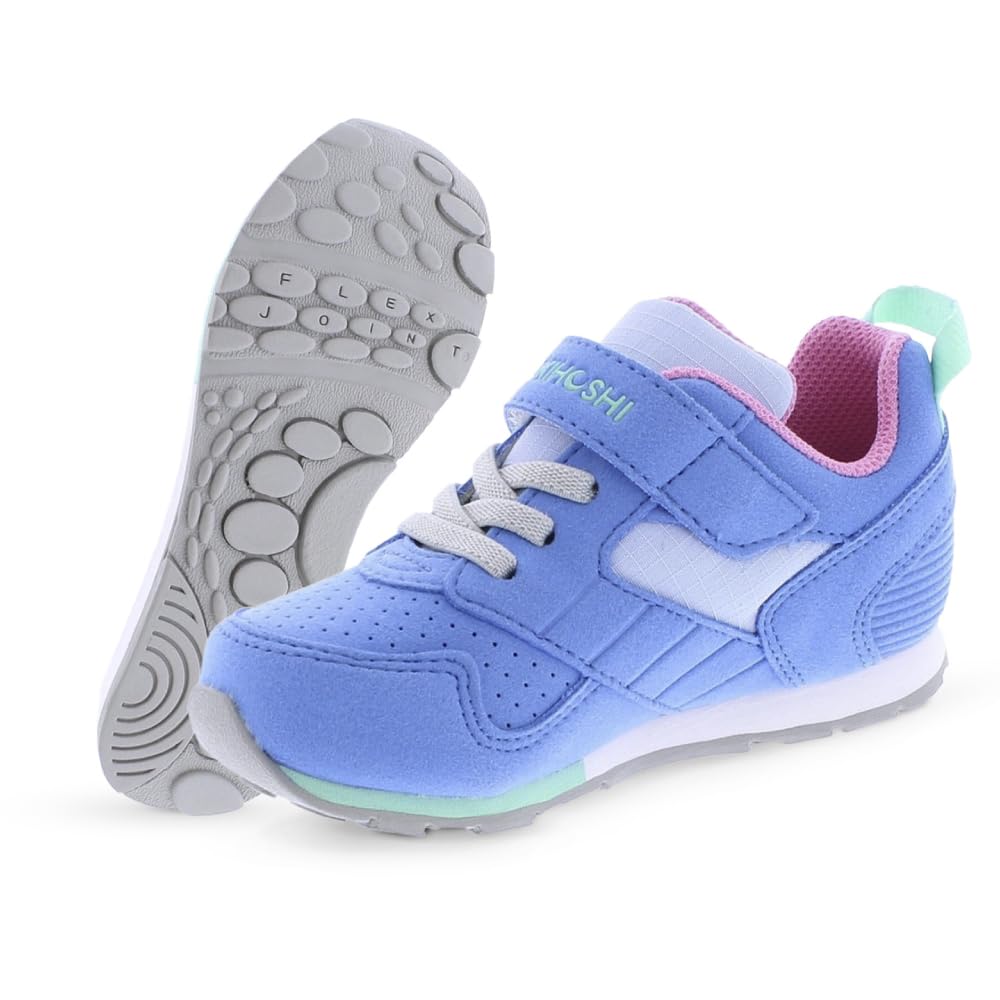Sapatos Infantis Tsukihoshi Racer Com Fecho De Alça Azul/rosa - 10t (1-4y)