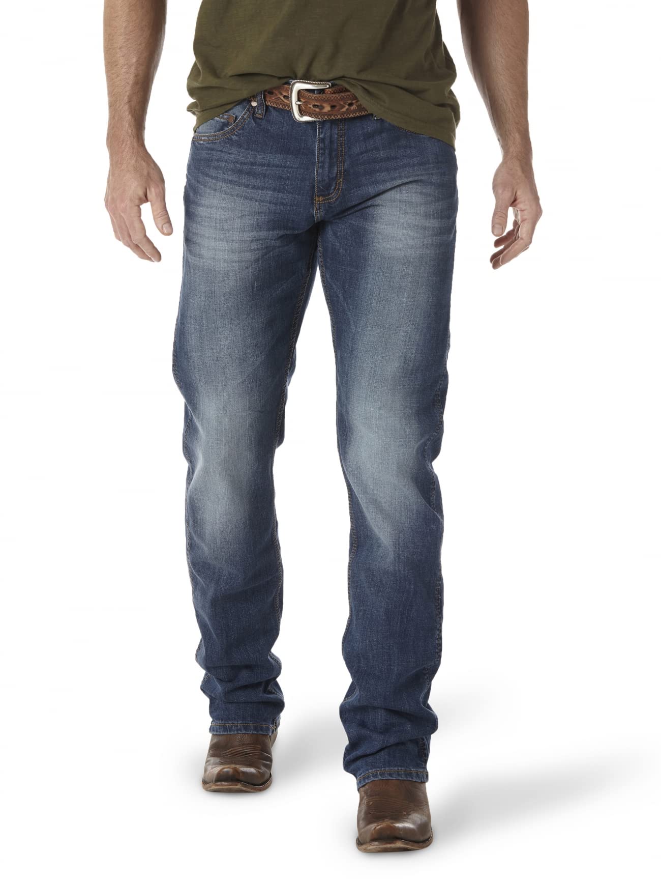Jeans Wrangler Masculinos, Retrô, Slim Fit, Perna Reta, 36 L X 30 L