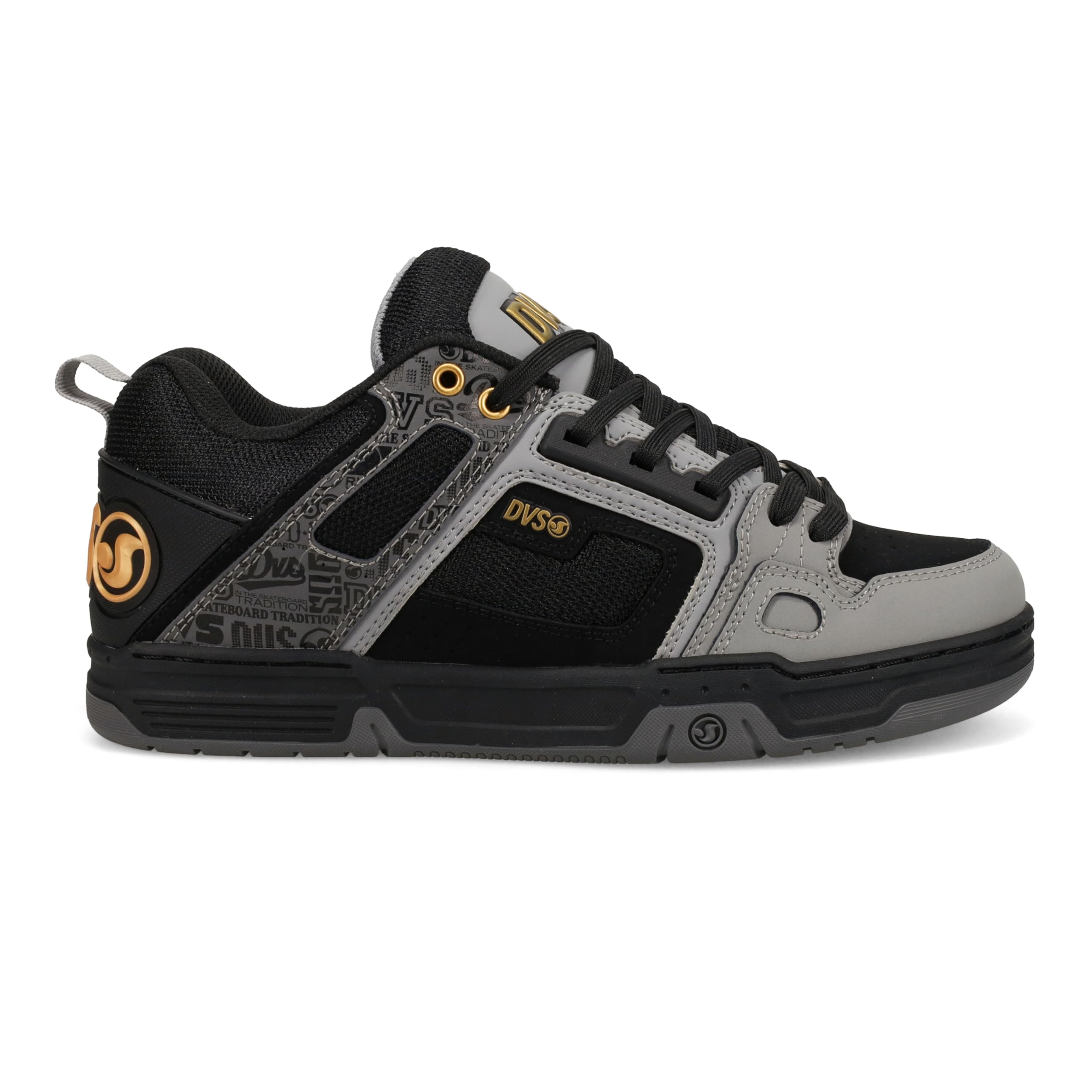 Sapato De Skate Dvs Para Homens Cinza/preto/dourado Tamanho 9