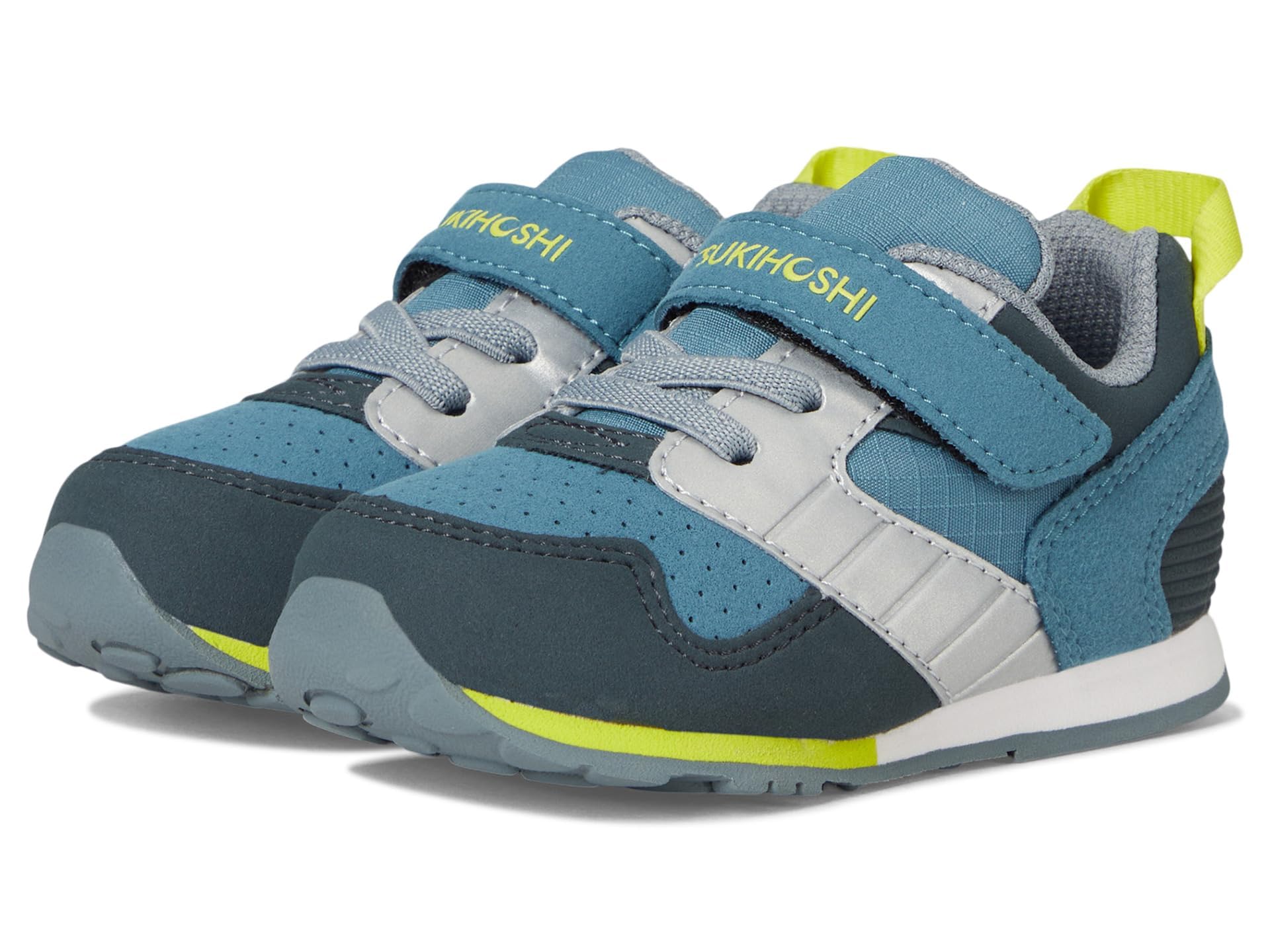 Sapatos Infantis Tsukihoshi Racer Com Fecho De Alça, 9 Crianças, Mar/limão