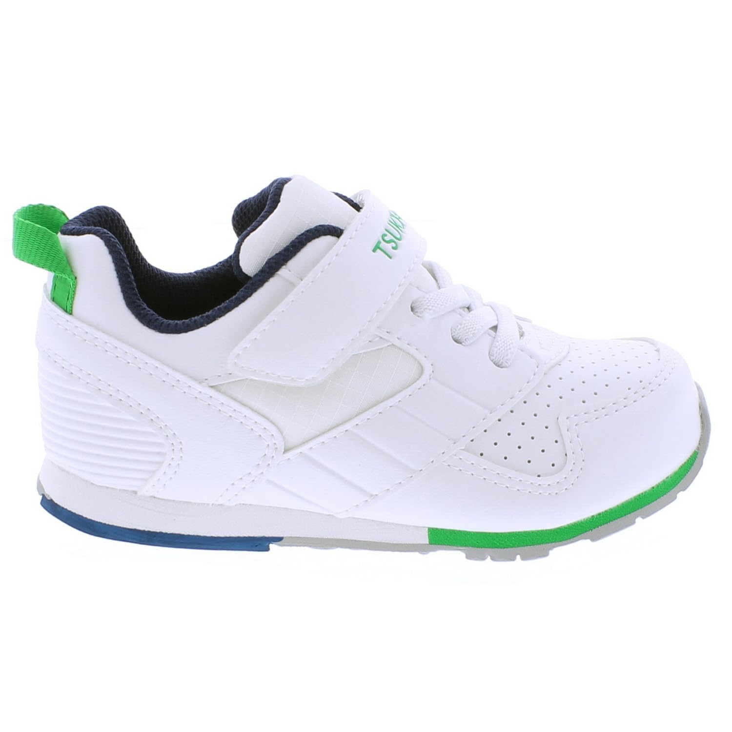 Sapatos Infantis Tsukihoshi Racer Com Fecho De Alça Branco/verde 11,5 T