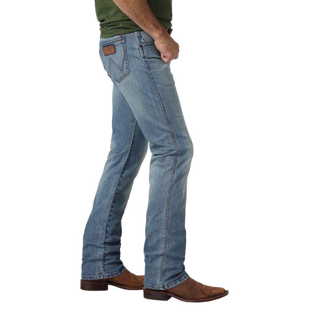 Jeans Wrangler Masculinos, Retrô, Slim Fit, Perna Reta, Jacksboro